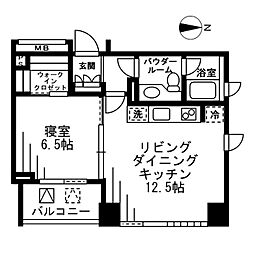 プライムアーバン四谷外苑東 1LDKの間取図画像