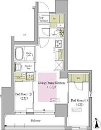 アーバネックス早稲田テラス 2LDKの間取図画像