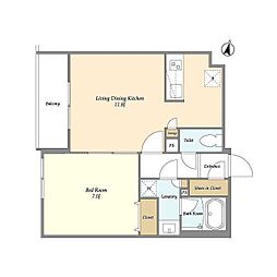 TERRACEMille文京弥生 1LDKの間取図画像
