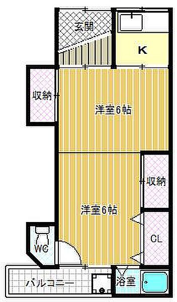 ブリリア宝 ｜大阪府富田林市本町(賃貸アパート2K・1階・33.00㎡)の写真 その2