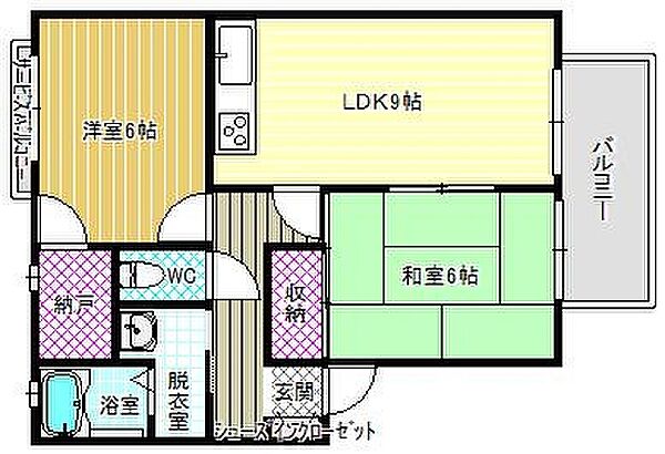 グロッケン　ブルーメ ｜大阪府藤井寺市小山4丁目(賃貸アパート2LDK・1階・52.84㎡)の写真 その2