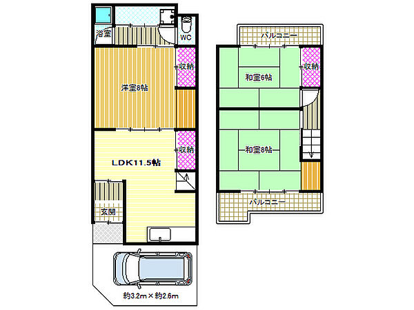 船橋町貸家 1｜大阪府藤井寺市船橋町(賃貸一戸建3LDK・1階・66.33㎡)の写真 その2