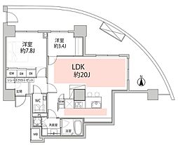 ゲートシティ大崎サウスパークタワー 2LDKの間取図画像
