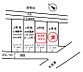 区画図：全体区画図　　総４区画の分譲地　　　2区画販売中（C・D号地）