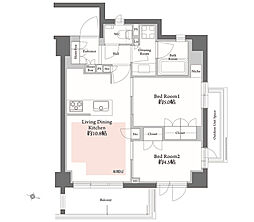 オープンレジデンシア新中野 2LDKの間取図画像