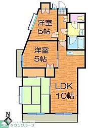 サザン稲城 3LDKの間取図画像