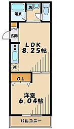 フォレストメゾン府中桜通り 1LDKの間取図画像