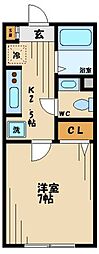 Cerisier 1Kの間取図画像