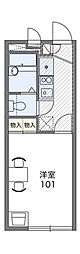 西武多摩川線 競艇場前駅 徒歩11分の賃貸アパート 1階1Kの間取り