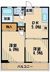 メゾン秀和 3階2DKの間取り