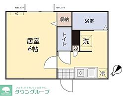 プライム朝日町 1階1Kの間取り