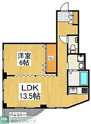 チェリーブロッサムビル 2階1LDKの間取り