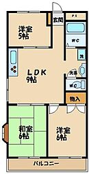 エスケービル 3階3DKの間取り