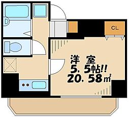 スカイコート芦花公園 1Kの間取図画像