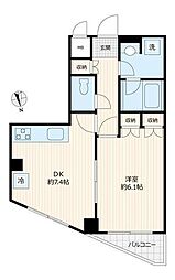 カクタスマンション 1DKの間取図画像