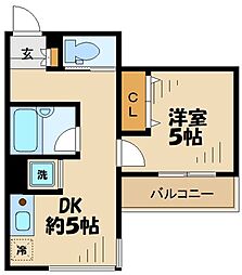 ロイヤルパレス 1DKの間取図画像