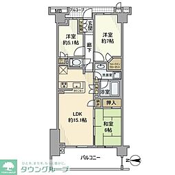 プラウドシティ府中 3LDKの間取図画像