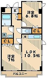 セレッソ・リーオ 2LDKの間取図画像