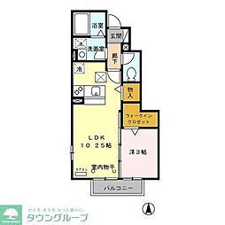 ベルハピネス 1LDKの間取図画像