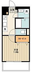 アビターレ 1Kの間取図画像