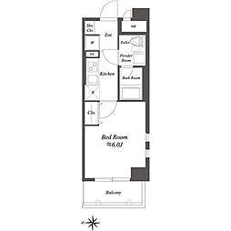 カリーノ西国分寺 1Kの間取図画像