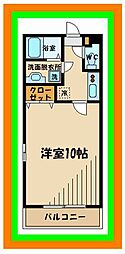 マーベラス府中 1Kの間取図画像
