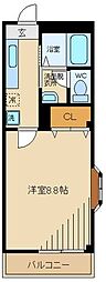 リリ'Sマンション 1Kの間取図画像