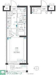 川崎市高津区千年マンション 1Kの間取図画像