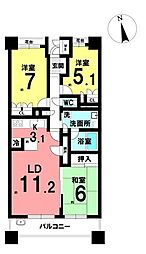 パーク・ホームズ滝の水スカイアリーナ 3SLDKの間取図画像