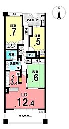 パークホームズ滝の水ガーデンコート 3LDKの間取図画像