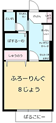 エスペランス弐番館 1Kの間取図画像