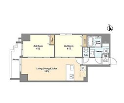 ネオアーバンレジデンス駒込 2LDKの間取図画像