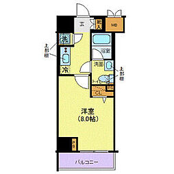 メイクスデザイン王子 1Kの間取図画像