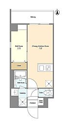 グランカーサ尾久 2階1DKの間取り