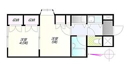 JR京浜東北・根岸線 田端駅 徒歩5分の賃貸マンション 4階2Kの間取り