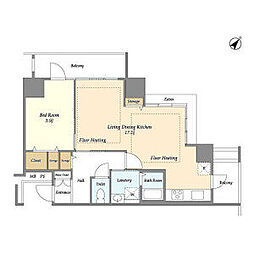 東武東上線 北池袋駅 徒歩8分の賃貸マンション 10階1LDKの間取り