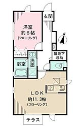 東京メトロ有楽町線 平和台駅 徒歩7分の賃貸アパート 1階1LDKの間取り