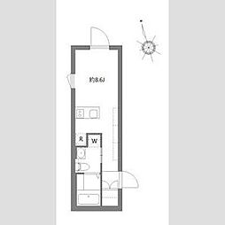 都営三田線 板橋本町駅 徒歩5分の賃貸マンション 3階ワンルームの間取り