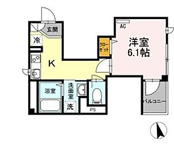フェアハウス 1Kの間取図画像