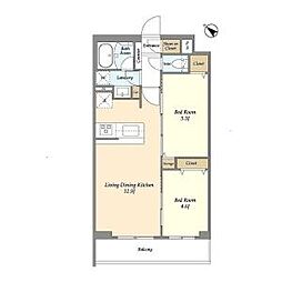 GranCasa王子2 2LDKの間取図画像