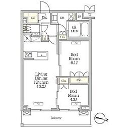ミレーネ滝野川 2LDKの間取図画像