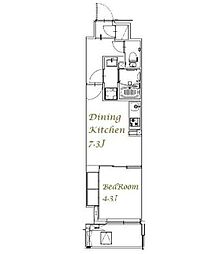 スプランディッド西日暮里 1DKの間取図画像