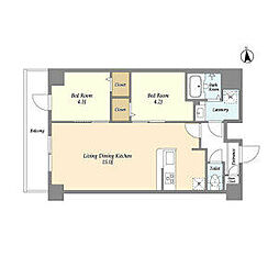 COMFORIA西尾久 2LDKの間取図画像