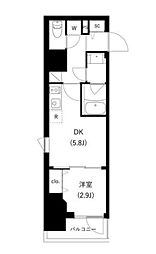 WHARF駒込 1DKの間取図画像