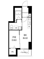 WHARF駒込 1DKの間取図画像
