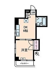 メゾン丸十 1DKの間取図画像