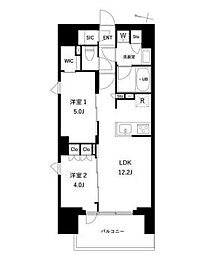 プレディアコート西日暮里 2LDKの間取図画像
