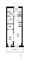 プレセダン千駄木 1DKの間取図画像
