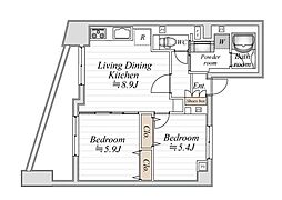 アブレスト西日暮里 1SDKの間取図画像