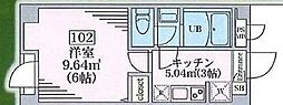 ペンタトニックス田端 1Kの間取図画像